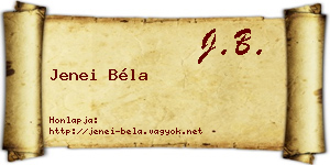 Jenei Béla névjegykártya