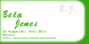 bela jenei business card